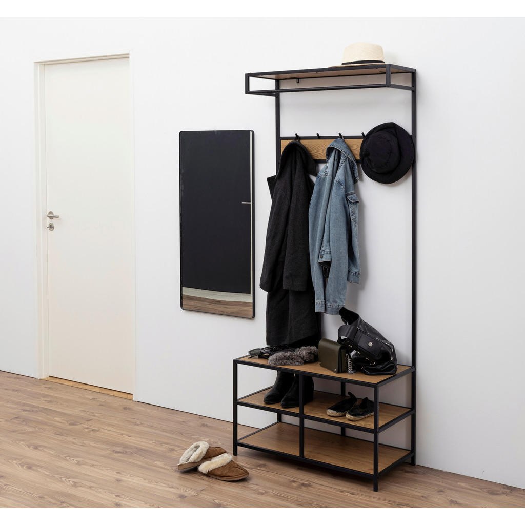 Thumbnail - Mid.you Garderobe, Schwarz, Wildeiche, Metall, Holzwerkstoff, 77x185x40 cm, Reach, Garderobe, Garderoben-Sets & Serien, ...