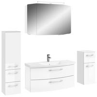 BADEZIMMER 5-teilig  in 161 cm  - Chromfarben/Weiß Hochglanz, KONVENTIONELL, Glas/Holzwerkstoff (161cm) - Pelipal