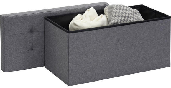 SITZBOX in Textil, Holzwerkstoff Anthrazit  - Anthrazit, Design, Holzwerkstoff/Textil (76/38/38cm) - Carryhome