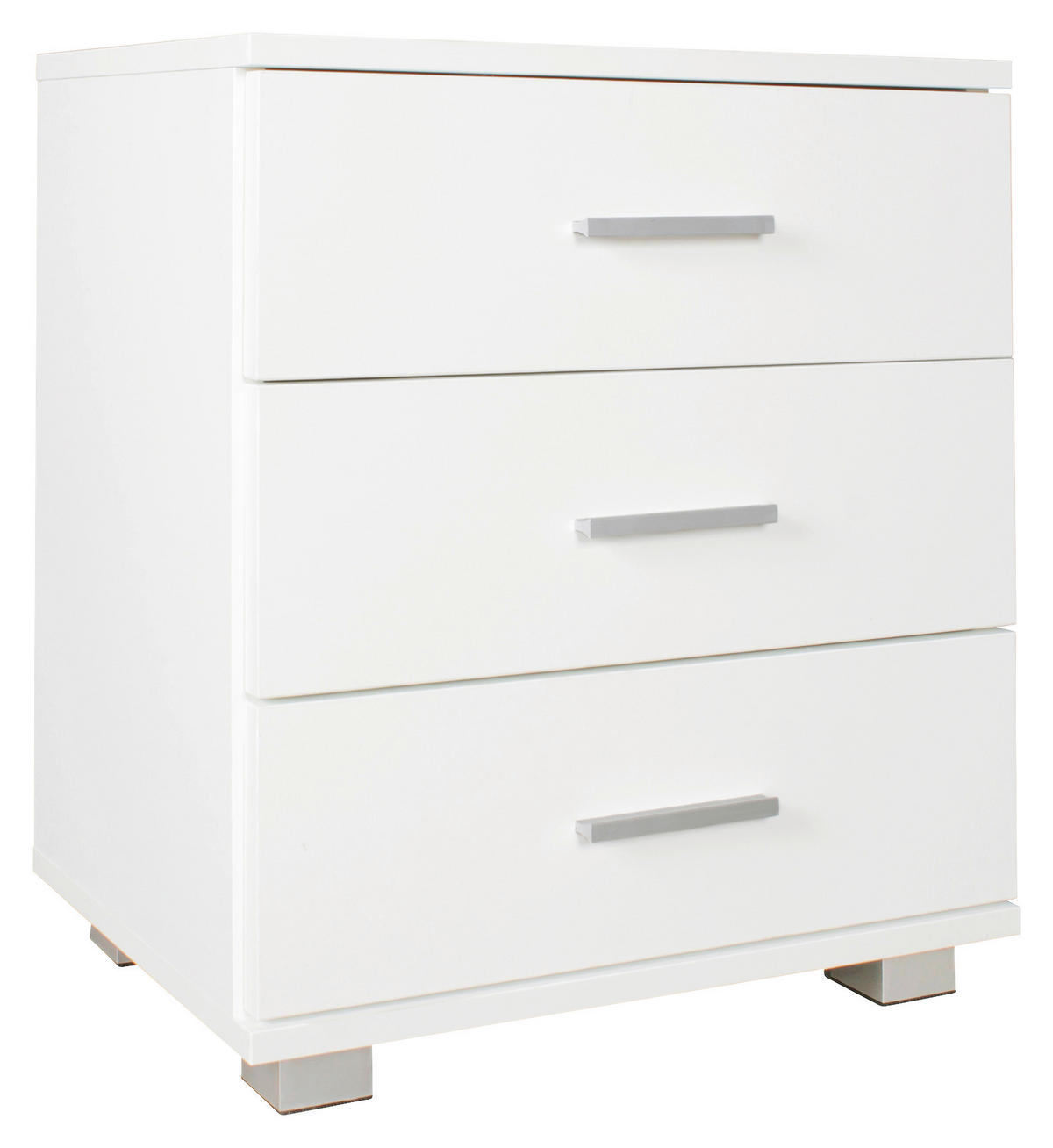 NACHTSCHRANK 45/54/34 cm  - Silberfarben/Weiß, KONVENTIONELL, Holzwerkstoff/Kunststoff (45/54/34cm) - MID.YOU