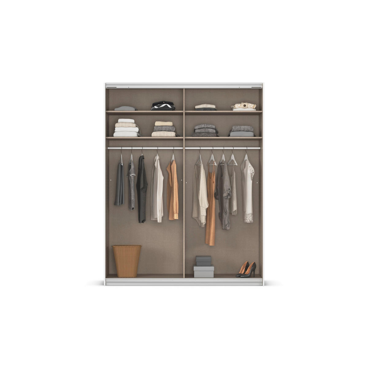 Dulap Cu Uși Culisante, 181/229/62 cm, gri - culoare aluminiu/gri, Modern, sticlă/metal (181/229/62cm) - Carryhome