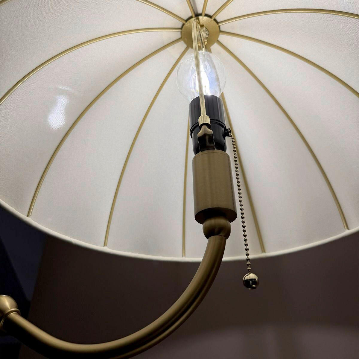STEHLEUCHTE Alora Mood 45,7/172,7 cm  - Goldfarben/Creme, Design, Textil/Metall (45,7/172,7cm) - Elstead Lighting