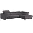 ECKSOFA  in Mikrofaser Grau  301/207 cm  - Schwarz/Grau, Design, Textil/Metall (301/207cm) - Xora