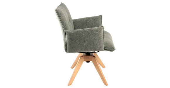 ARMLEHNSTUHL in Webstoff - Eichefarben/Grün, Design, Holz/Textil (57/86/65cm) - Valnatura