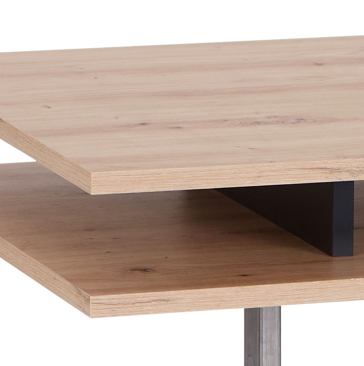 COUCHTISCH 55/110/52-68 cm rechteckig Schwarz, Eichefarben  - Eichefarben/Schwarz, Design, Holzwerkstoff (55/110/52-68cm) - MID.YOU
