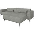 ECKSOFA  in Chenille Greige  300/190 cm  - Hellbraun/Greige, MODERN, Textil/Metall (300/190cm) - Carryhome