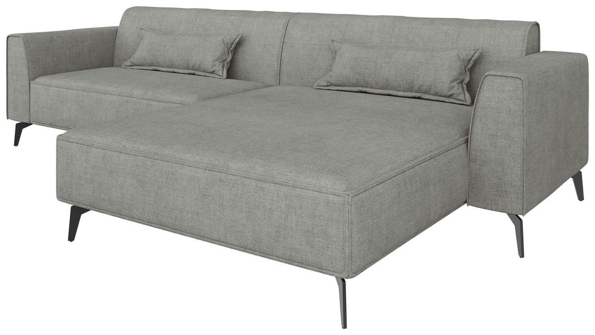 ECKSOFA  in Chenille Hellbraun  300/190 cm  - Hellbraun/Schwarz, MODERN, Textil/Metall (300/190cm) - Carryhome