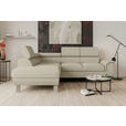 ECKSOFA Creme Struktur  - Silberfarben/Creme, KONVENTIONELL, Textil/Metall (207/268cm) - Carryhome