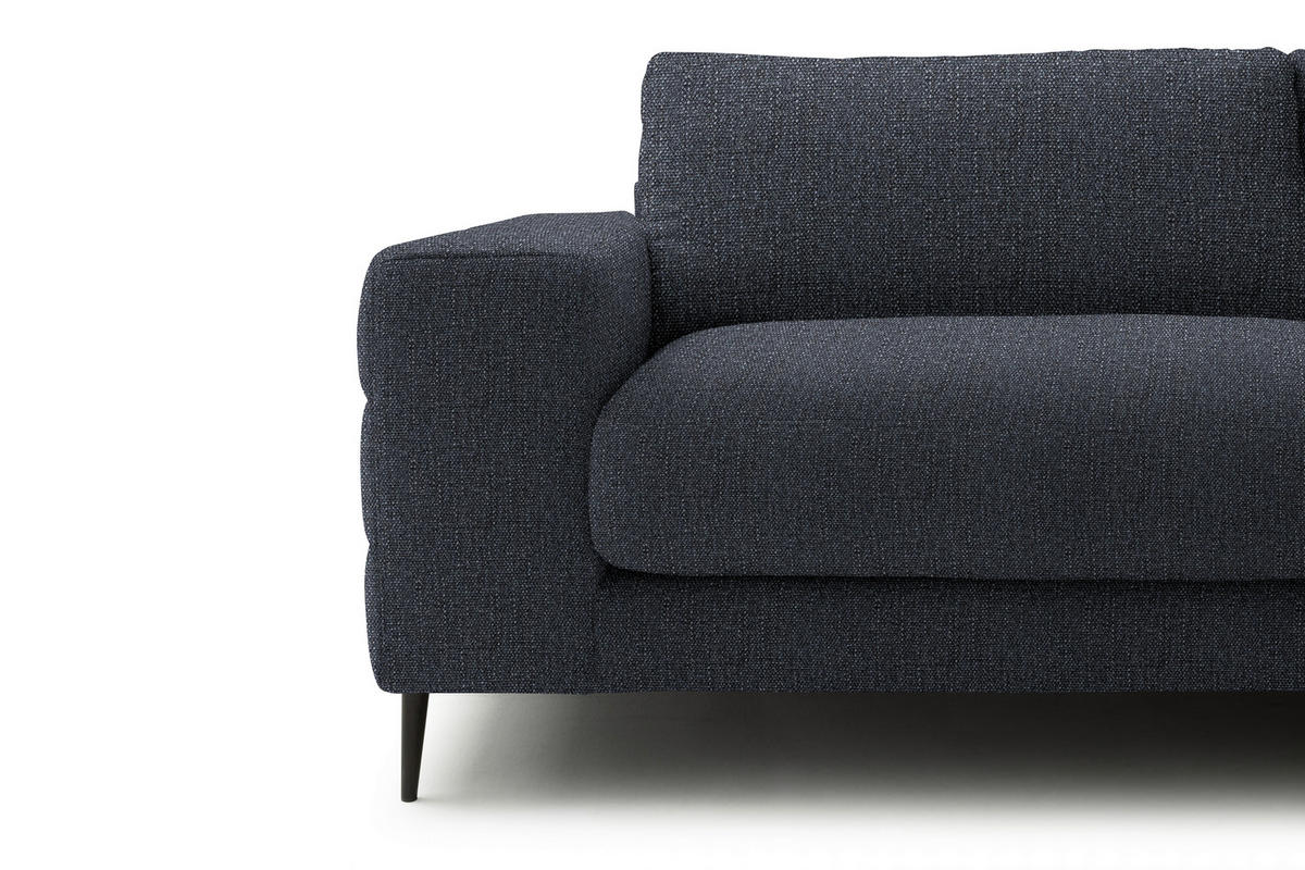 ECKSOFA in Flachgewebe Dunkelgrau  - Dunkelgrau/Schwarz, Design, Textil/Metall (253/177cm) - Dieter Knoll