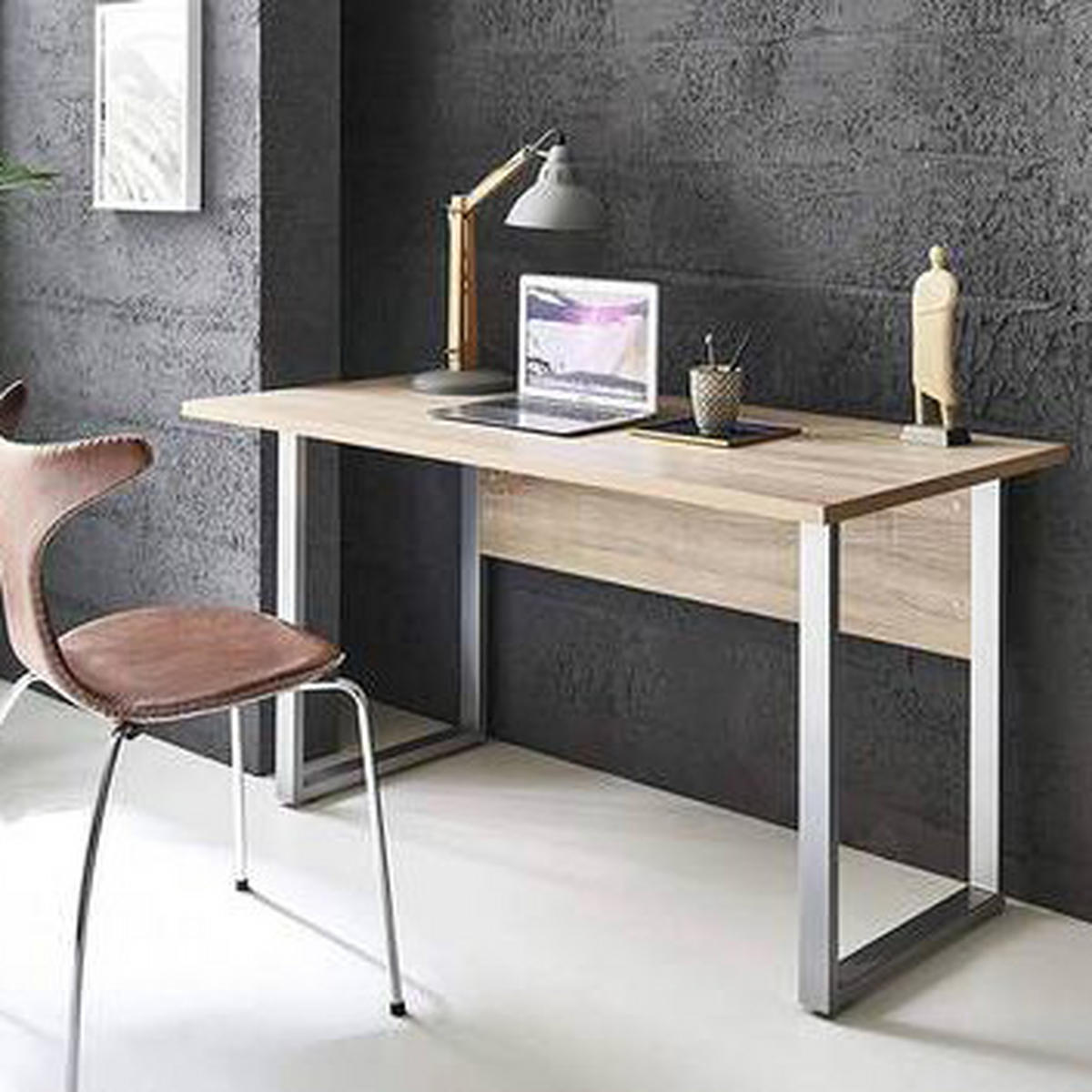 BÜRO - Weiß/Sonoma Eiche, MODERN, Holzwerkstoff/Metall - MID.YOU
