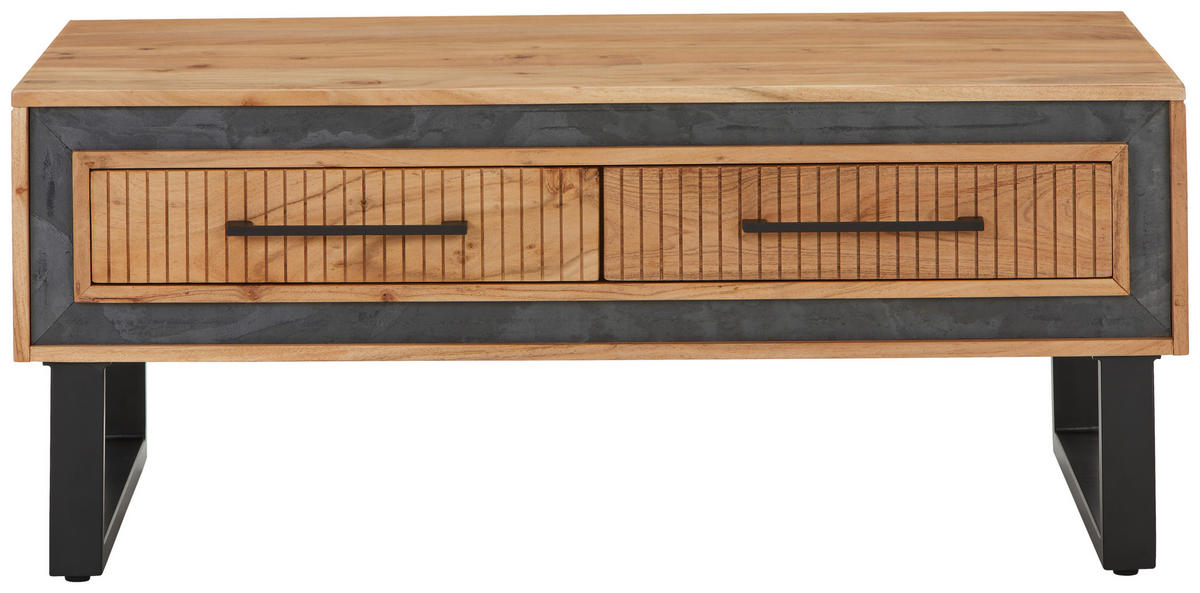 COUCHTISCH in Holz, Metall, Stein  - Schwarz/Akaziefarben, Lifestyle, Holz/Stein (110/45/60cm) - MID.YOU