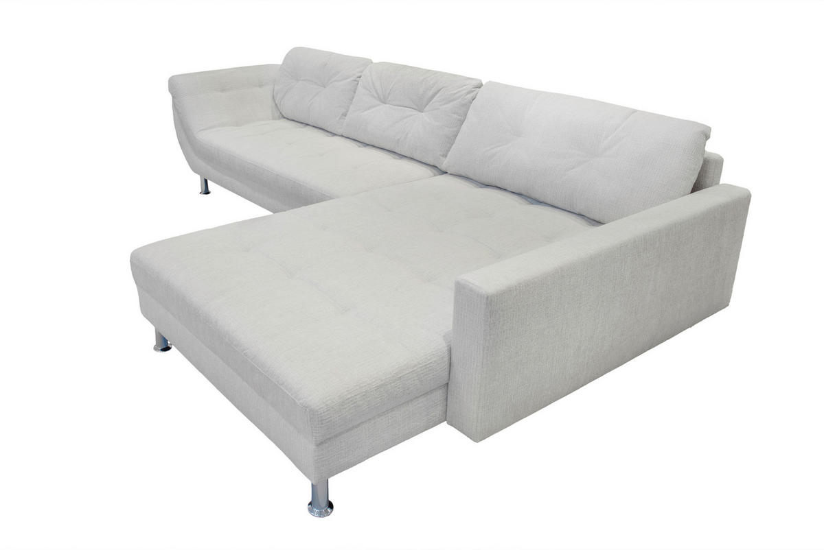 ECKSOFA BROOKLYN Creme Flachgewebe Zierkissen, Rückenkissen  - Silberfarben/Creme, KONVENTIONELL, Kunststoff/Textil (329/199cm) - Livetastic