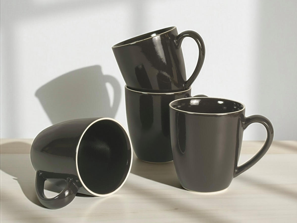 KAFFEEBECHERSET Bastia mocha 4-teilig  - Mokka, Trend, Keramik - Novel