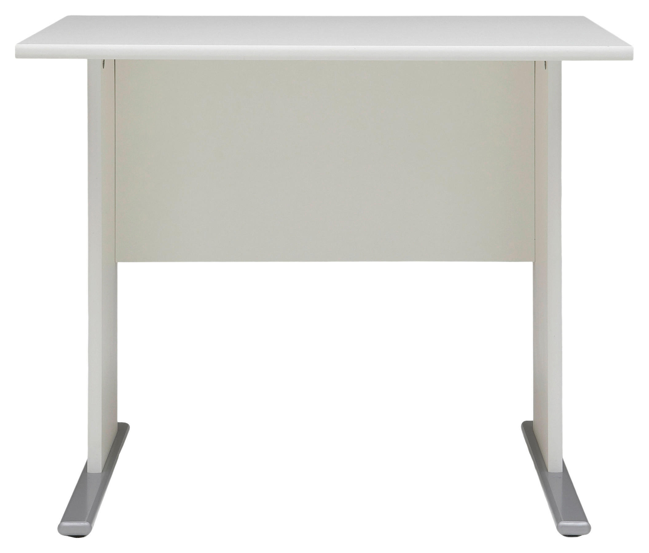 SCHREIBTISCH 90/65/74,2 cm  in Weiß  - Silberfarben/Weiß, Basics, Holzwerkstoff/Metall (90/65/74,2cm) - MID.YOU