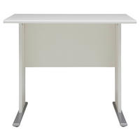 SCHREIBTISCH 90/65/74,2 cm Weiß  - Silberfarben/Weiß, Basics, Holzwerkstoff/Metall (90/65/74,2cm) - MID.YOU