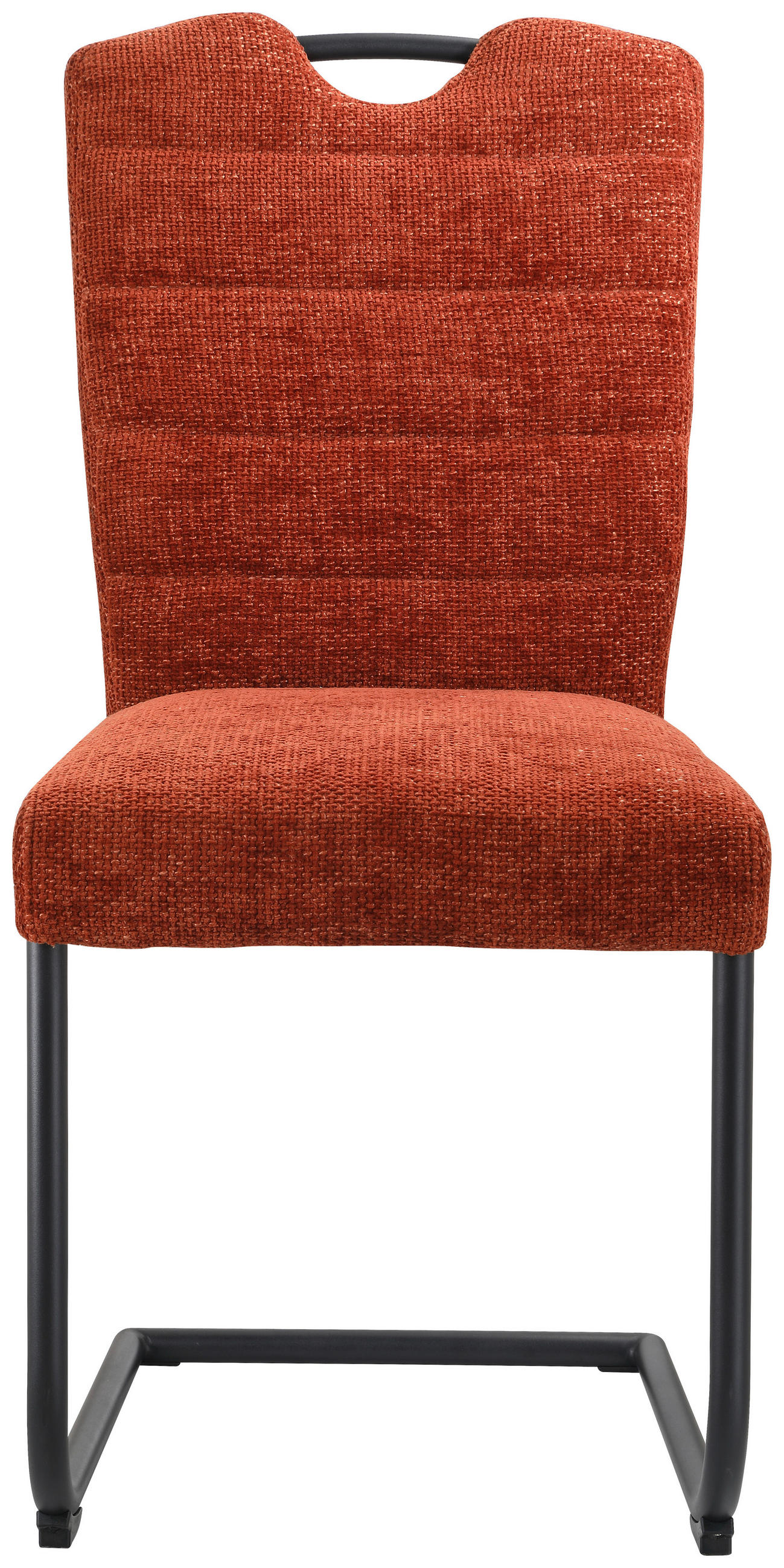 SCAUN CANTILEVER din textil, metal negru, coniac  - coniac/negru, Design, metal/textil (46/97/59cm) - Novel