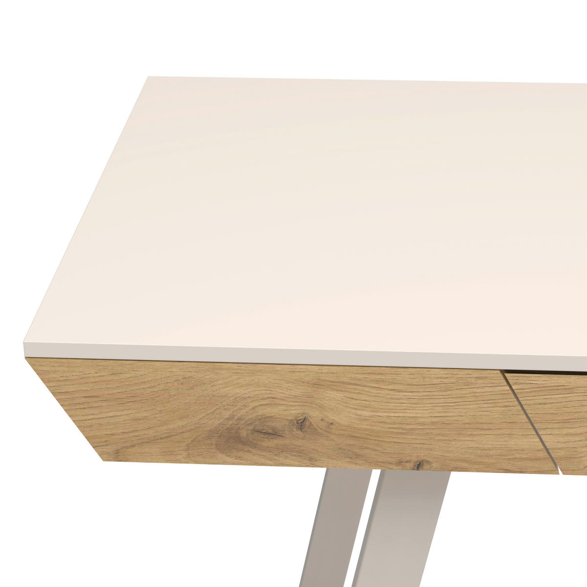 SCHREIBTISCH 140/60/75 cm Eichefarben, Kaschmir  - Kaschmir/Eichefarben, Design, Holzwerkstoff/Metall (140/60/75cm) - Novel