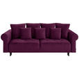 BIGSOFA in Samt Dunkelrot  - Schwarz/Dunkelrot, Design, Holz/Textil (248/96/95cm) - Carryhome