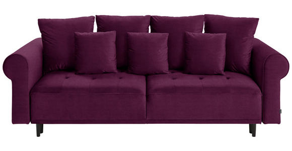 BIGSOFA in Samt Dunkelrot  - Schwarz/Dunkelrot, Design, Holz/Textil (248/96/95cm) - Carryhome