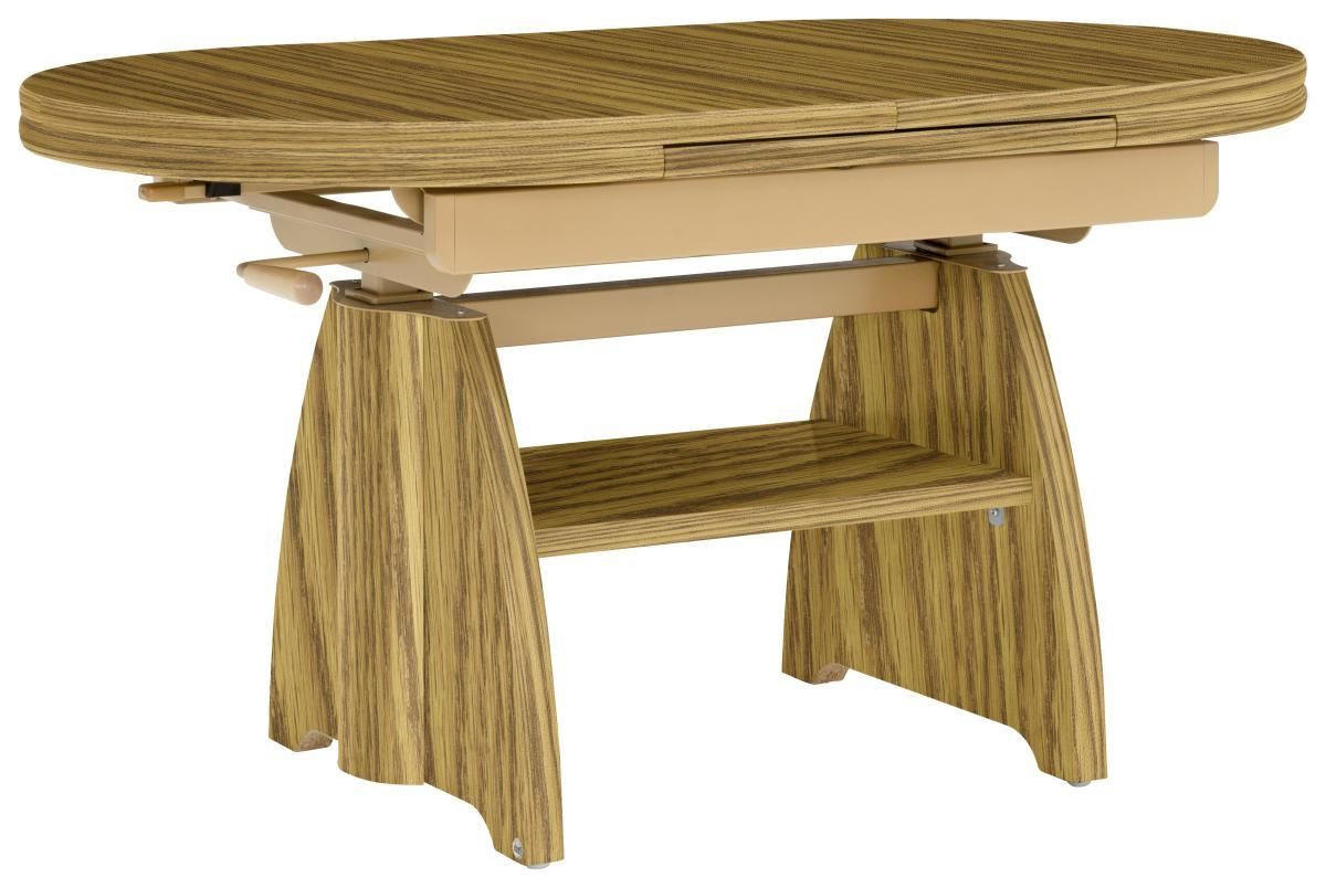 COUCHTISCH Eiche furniert 110-130,5/65/56-75 cm rechteckig Eichefarben, Braun  - Eichefarben/Braun, KONVENTIONELL, Holzwerkstoff/Metall (110-130,5/65/56-75cm) - Venda