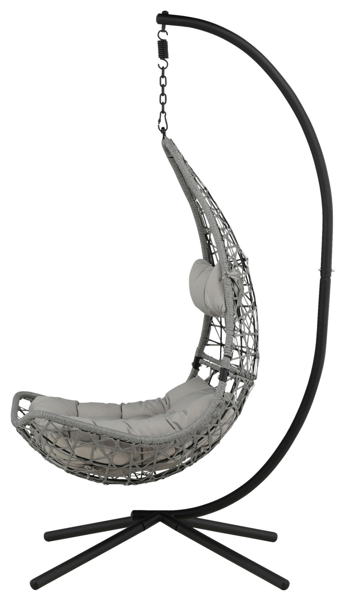 HÄNGFÅTÖLJ   132/205/130 cm  - grå/svart, Klassisk, plast (132/205/130cm) - Gardenson