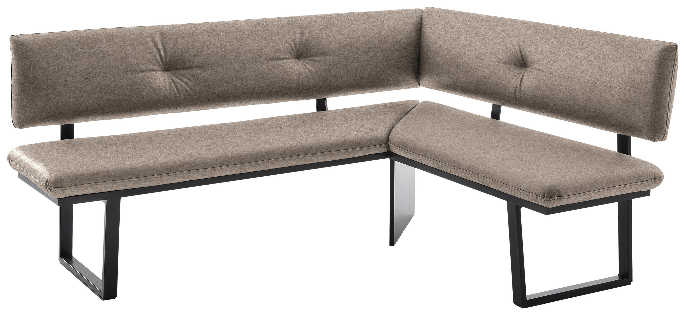 ECKBANK 180/140 cm  in Schwarz, Hellbraun  - Hellbraun/Schwarz, MODERN, Textil/Metall (180/140cm) - Cantus