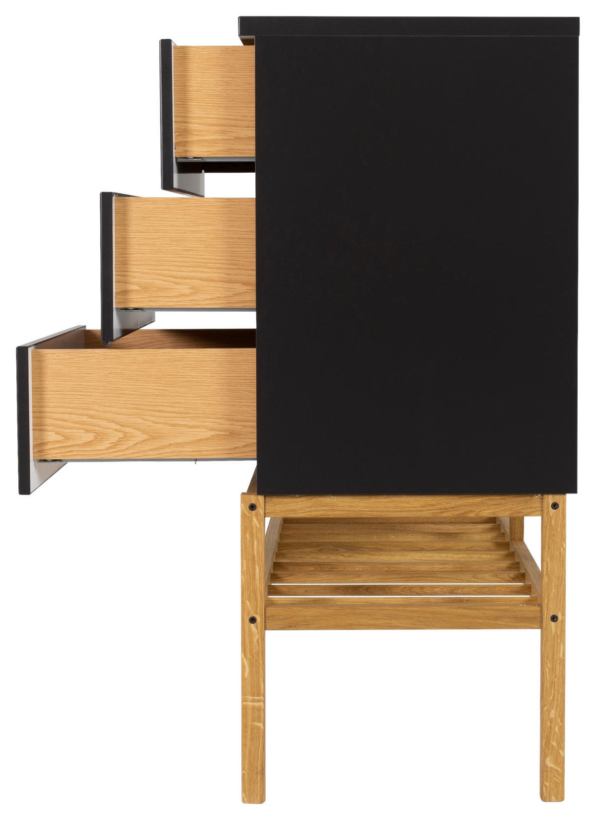 SIDEBOARD  in 176/100/43 cm  - Eichefarben/Schwarz, Design, Holz/Holzwerkstoff (176/100/43cm)