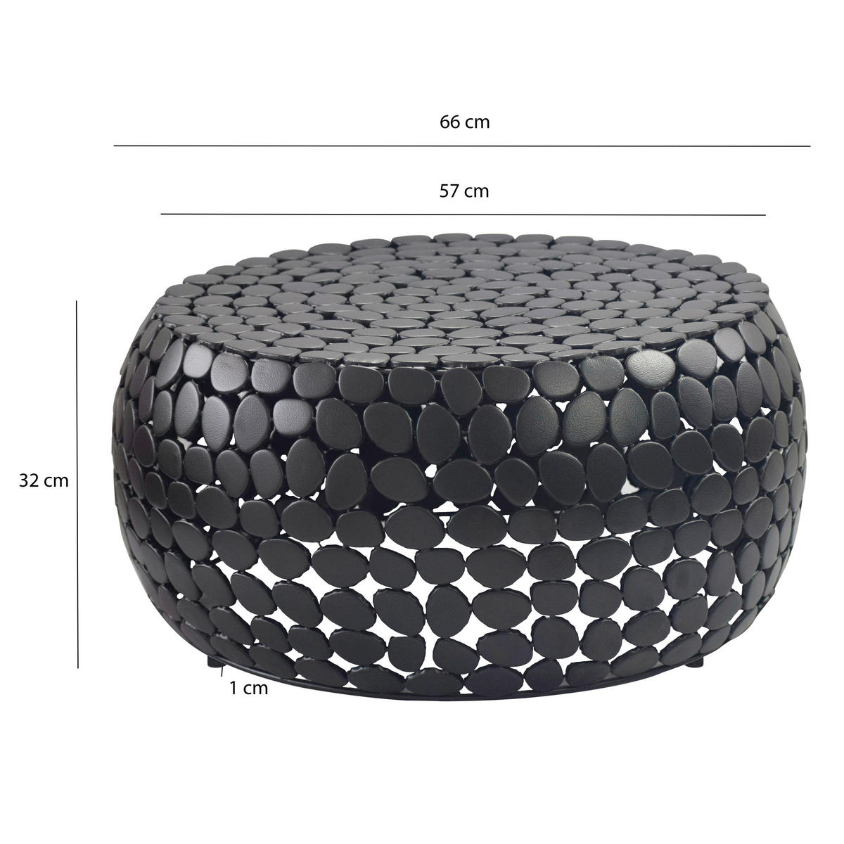 SOFFBORD i metall 66/66/32 cm  - svart, Design, metall (66/66/32cm) - Livetastic