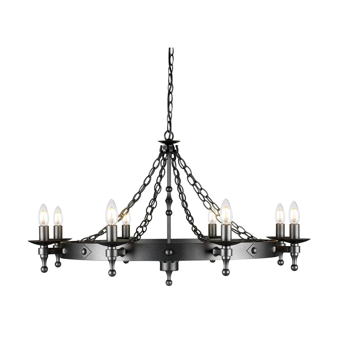 TAKKRONA Graphite 95/61 cm  - grafitfärgad, Romantik / Lanthus, metall (95/61cm) - Elstead Lighting