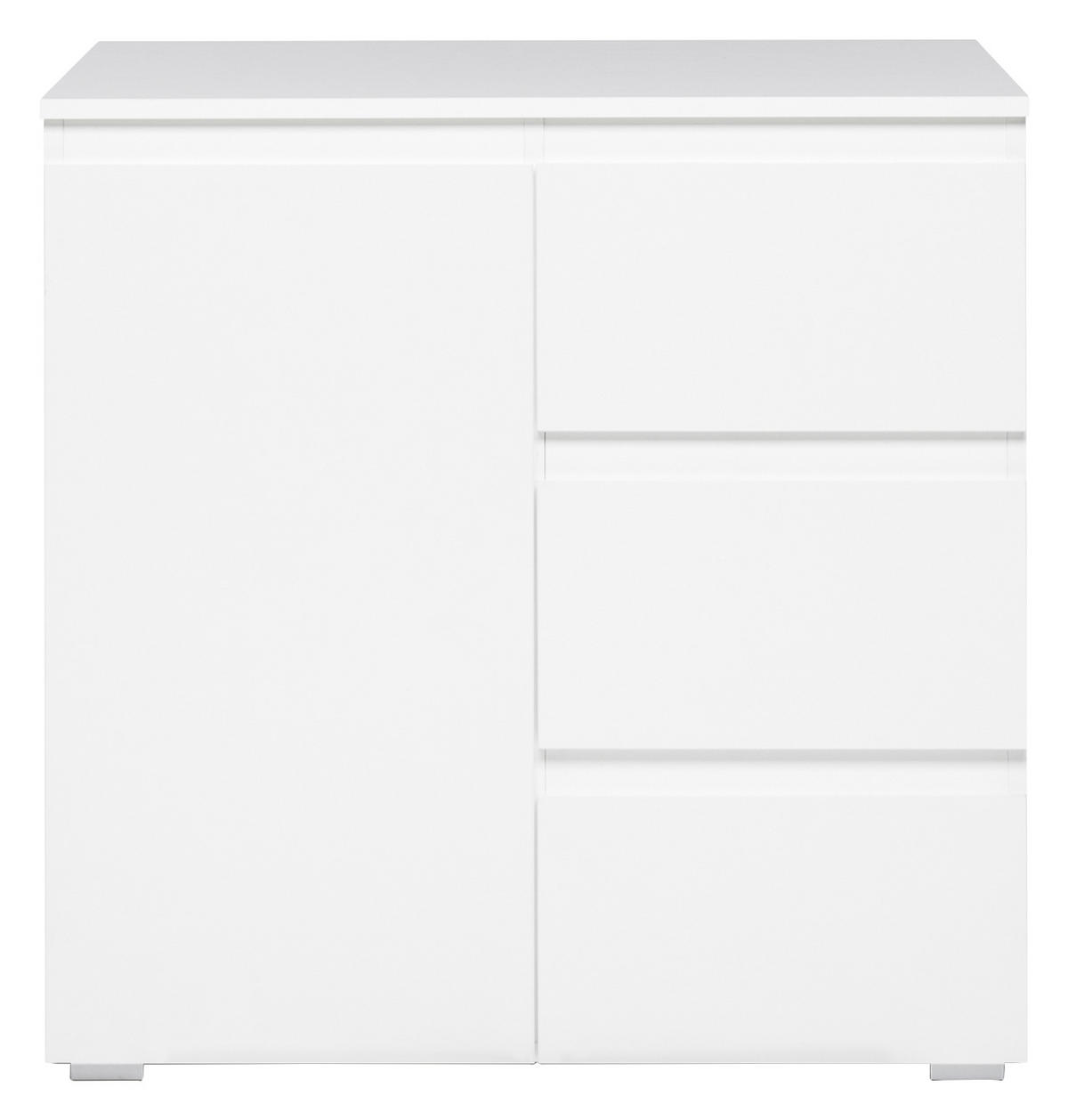 KOMODA, bílá, 80/80/40 cm - bílá, Konvenční, kompozitní dřevo (80/80/40cm) - Livetastic