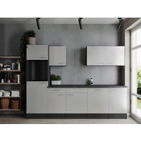 MODULKÖK UTAN VITVAROR 280 cm   i grå, vit  - vit/silver, Design, metall/trämaterial (280cm) - Respekta