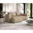 ECKSOFA Beige Webstoff Zierkissen, Rückenkissen, Rücken echt  - Beige/Schwarz, MODERN, Kunststoff/Textil (153/250cm) - Xora