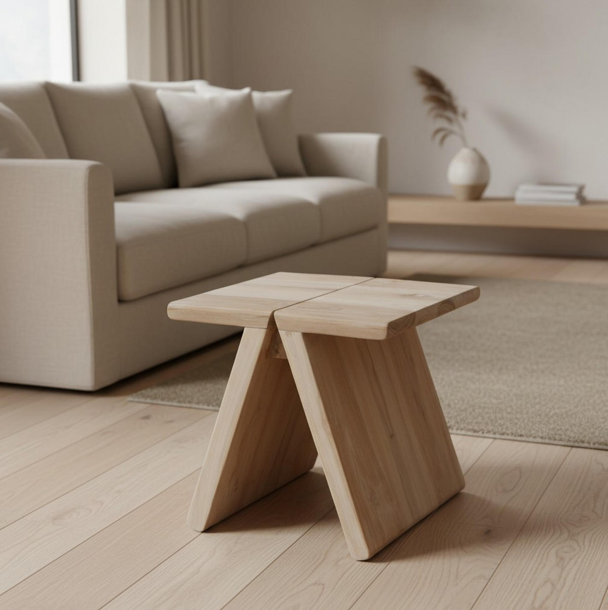HOCKER Mindiholz Naturfarben  - Naturfarben, Design, Holz (40/40/40cm) - Livetastic