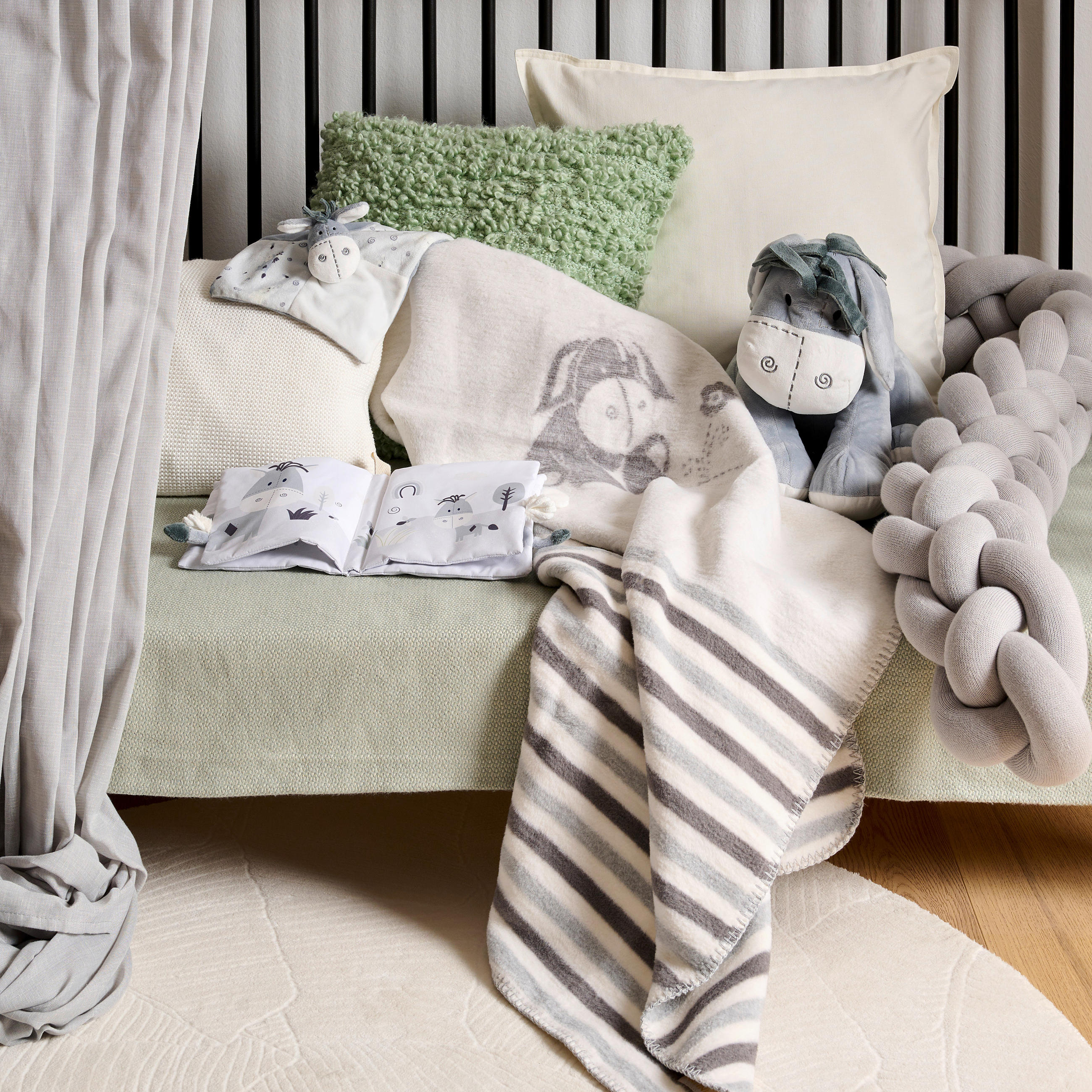 SCHMUSEDECKE 75/100 cm - Creme/Grau, Basics, Textil (75/100cm) - Patinio