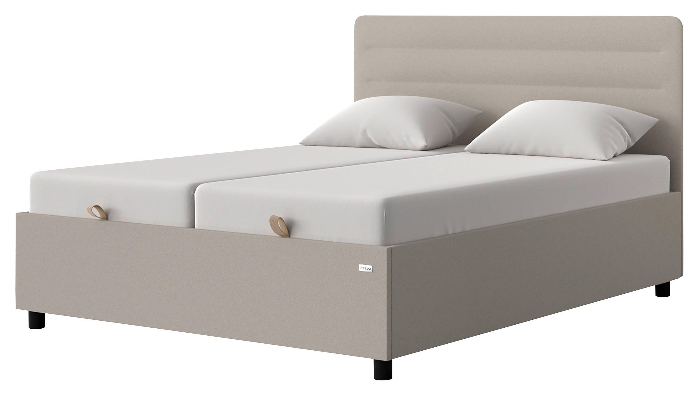 OBLAZINJENA POSTELJA   x  , tekstil, usnje, leseni material bež  - črna/bež, Konvencionalno, tekstil/leseni material (180/200cm) - Hespo