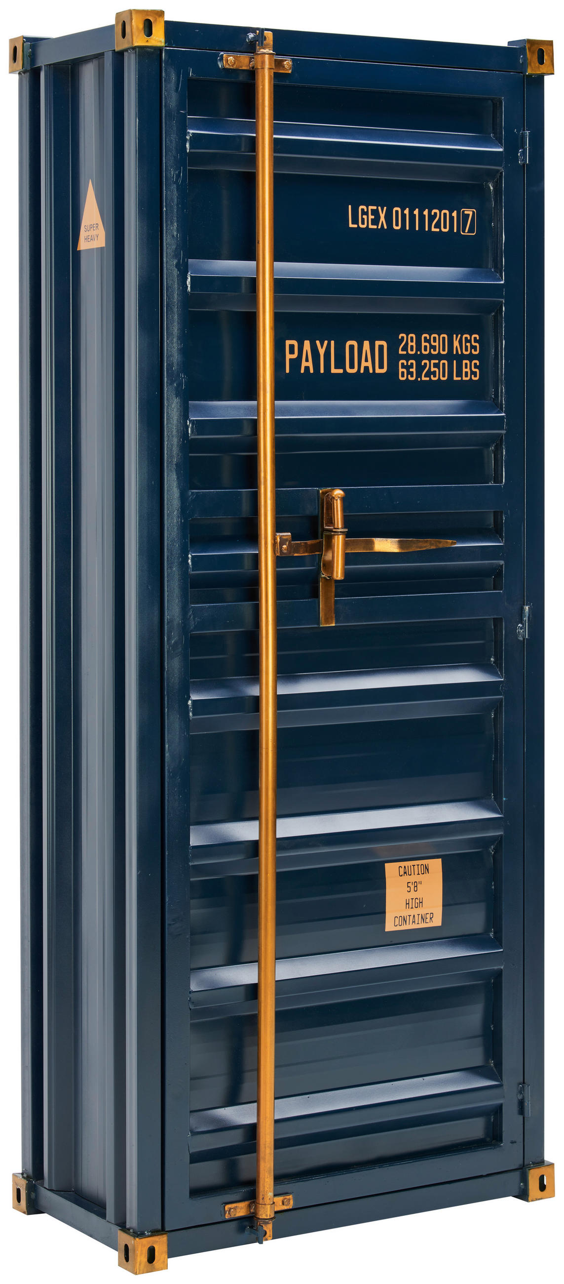 BARSCHRANK in Blau, Goldfarben  - Blau/Goldfarben, Trend, Holz/Holzwerkstoff (73/176/41cm) - Ambia Home