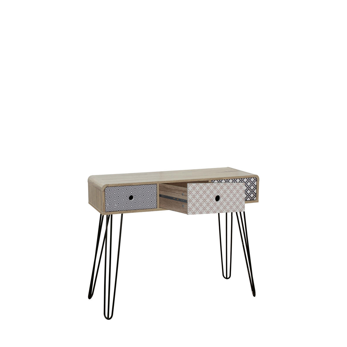 KONSOLENTISCH in Holzwerkstoff 99/33,5/80,5 cm    - Eichefarben/Multicolor, Design, Holzwerkstoff/Metall (99/33,5/80,5cm) - Livetastic