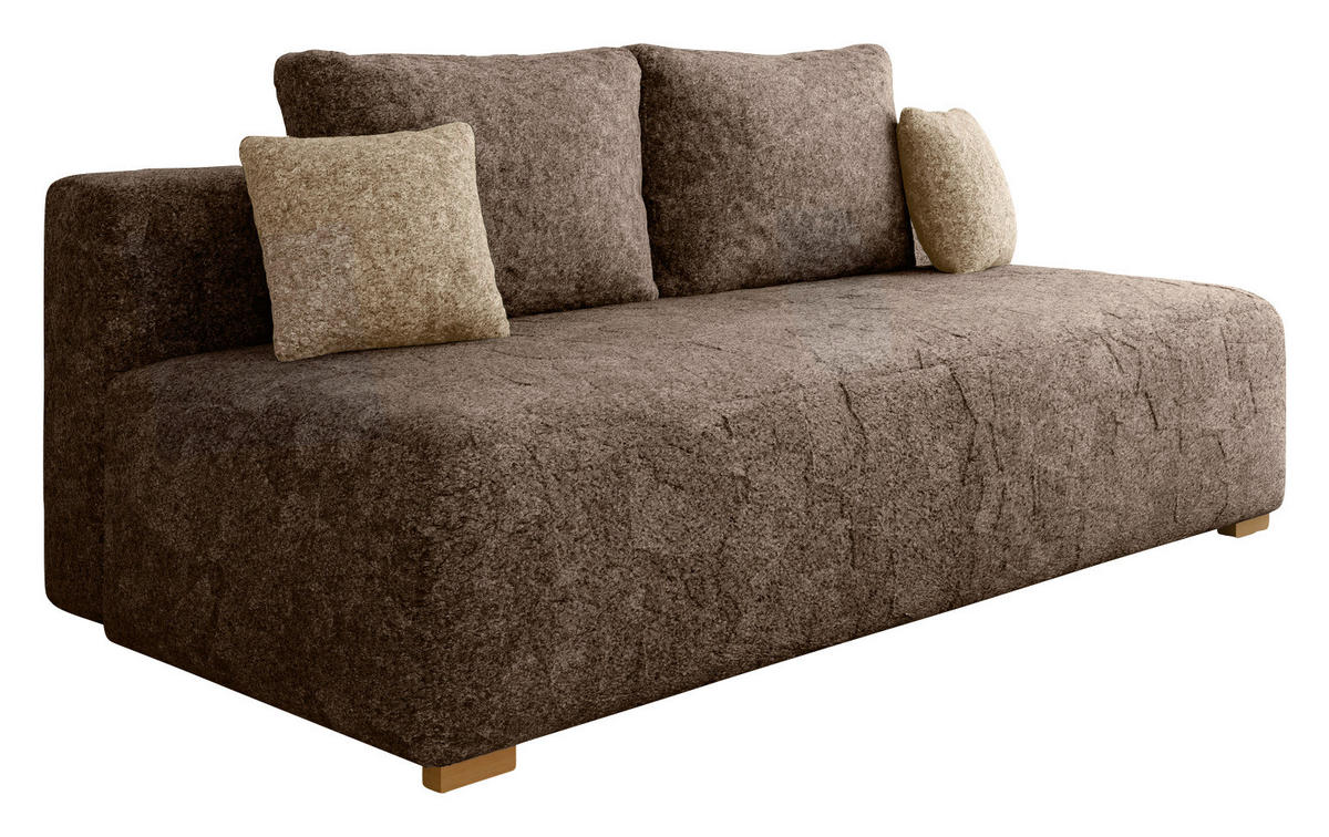 SCHLAFSOFA MOSS Taupe, Beige  inkl. Rückenkissen, Schlaffunktion, Stauraum  - Taupe/Beige, Design, Holzwerkstoff/Kunststoff (200/90/100cm) - MID.YOU