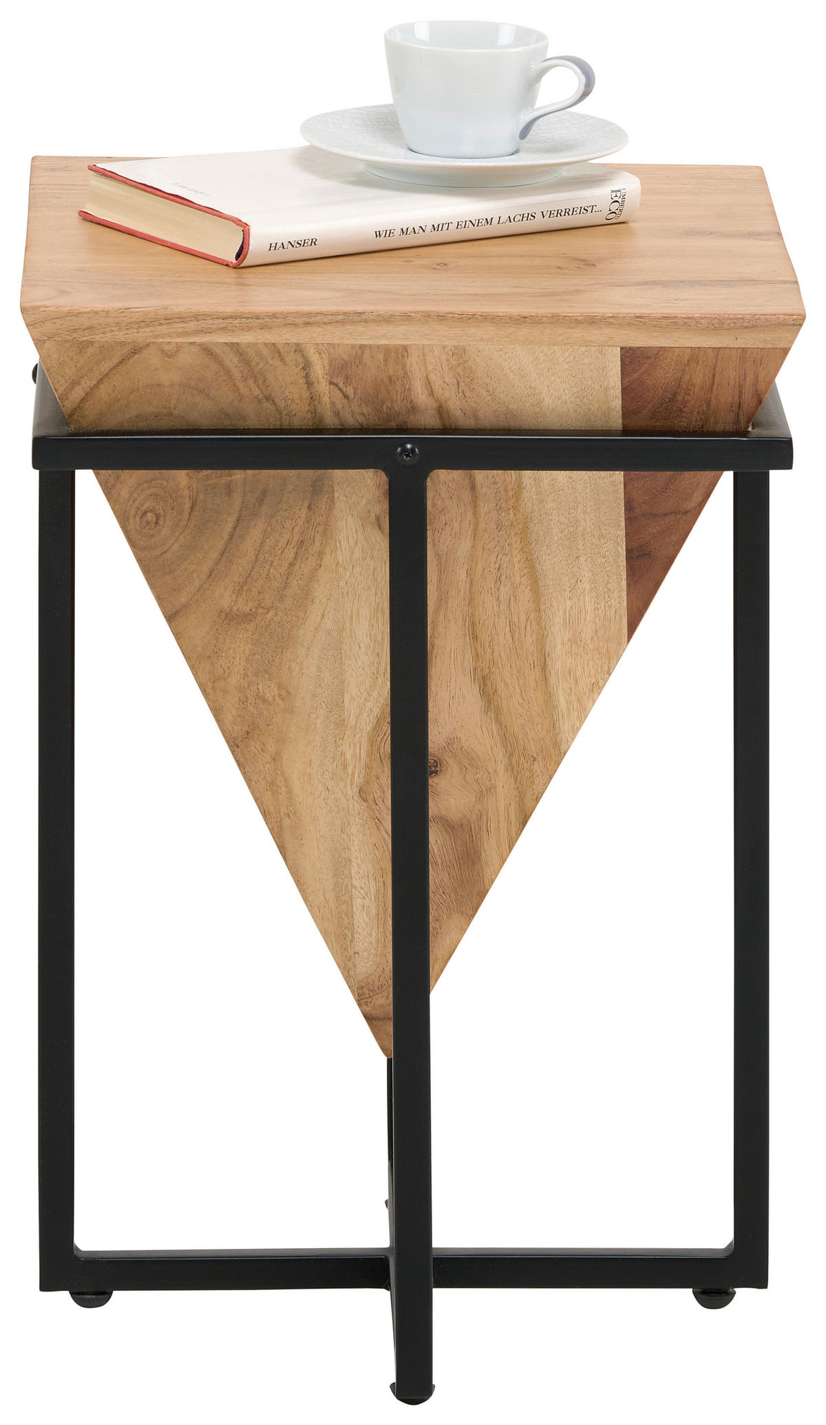 BEISTELLTISCH in Holz, Metall 31/31/45 cm  - Schwarz/Naturfarben, Trend, Holz/Metall (31/31/45cm) - Ambia Home