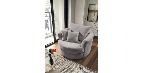 SESSEL in Plüsch Grau  - Schwarz/Grau, KONVENTIONELL, Textil/Metall (115/72/115cm) - Carryhome