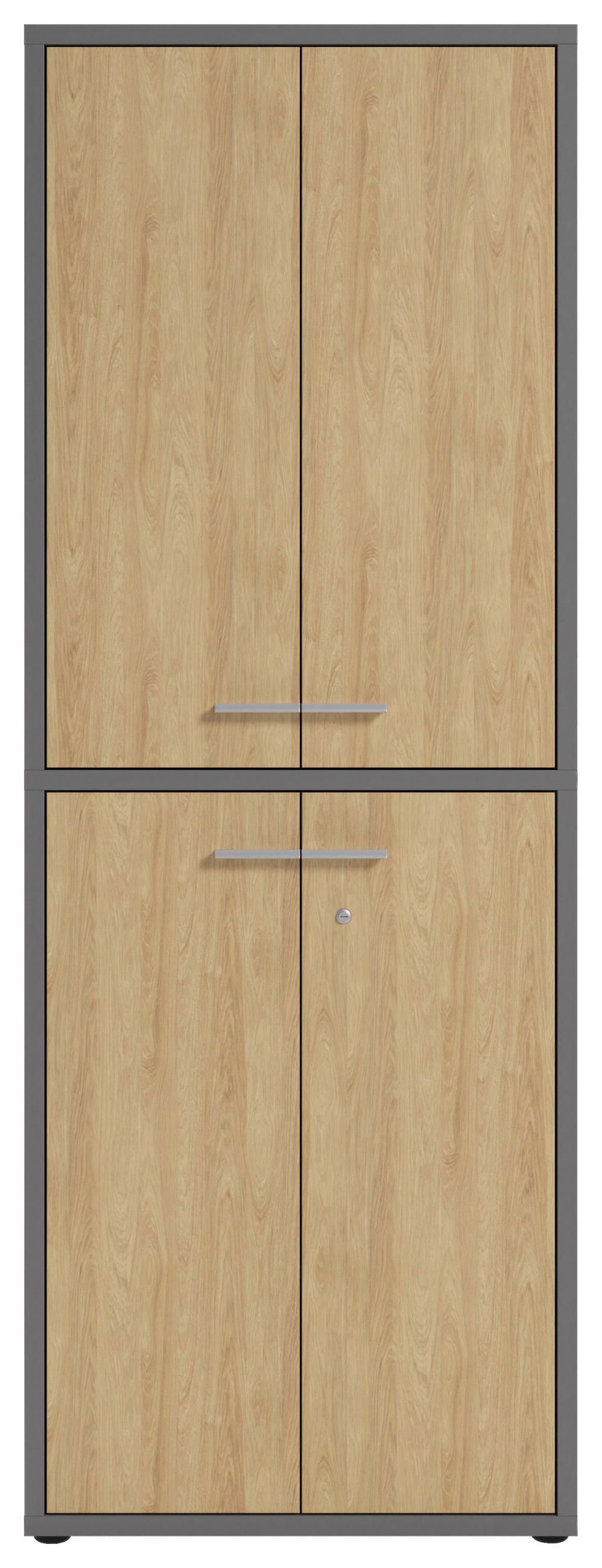AKTENSCHRANK Eiche Grau, Hickory  - Grau/Hickory, MODERN, Holz/Holzwerkstoff (78,1/215,4/40cm) - Novel