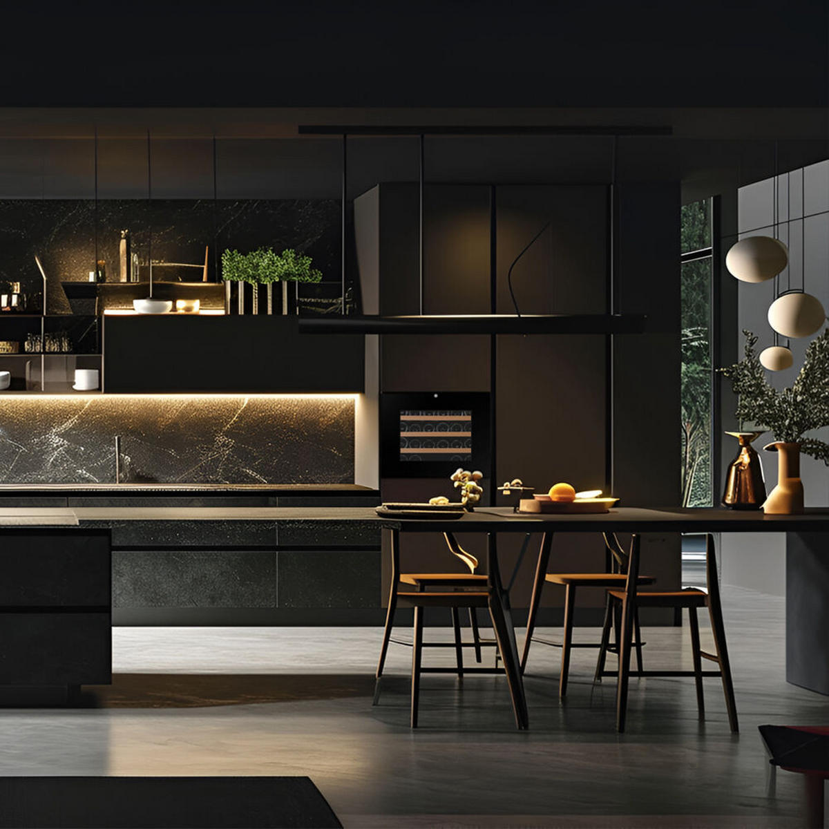 WEINKÜHLSCHRANK DXB-24.51B.TO  - Schwarz, Basics, Glas/Holz (59,2/45,5/55,5cm)