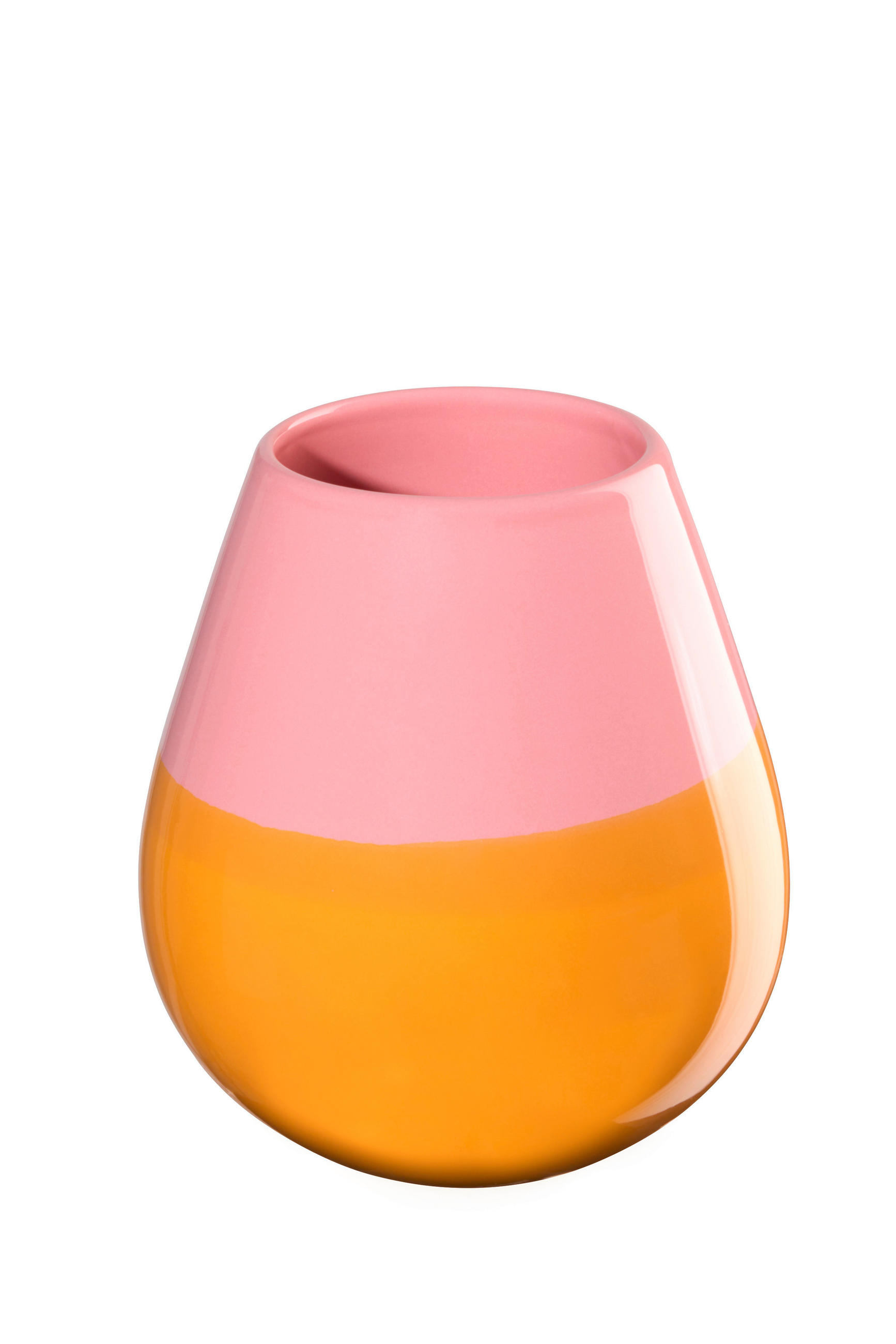 VAZA  9/18 cm    keramika  - svijetlo ružičasta/tamno žuta, Basics, keramika (9/18cm) - ASA