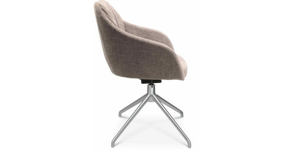 ARMLEHNSTUHL  in Aluminium Velours  - Ecru/Alufarben, Design, Textil/Metall (58/81,5-84,5/60cm) - Johann Jakob