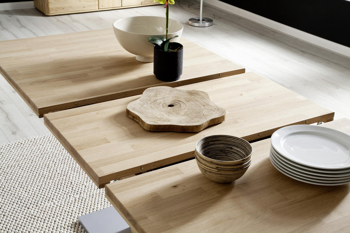 MATBORD i trä, trämaterial 180-230/100/77 cm   - ek Bianco/grå, Design, trämaterial/trä (180-230/100/77cm) - Livetastic