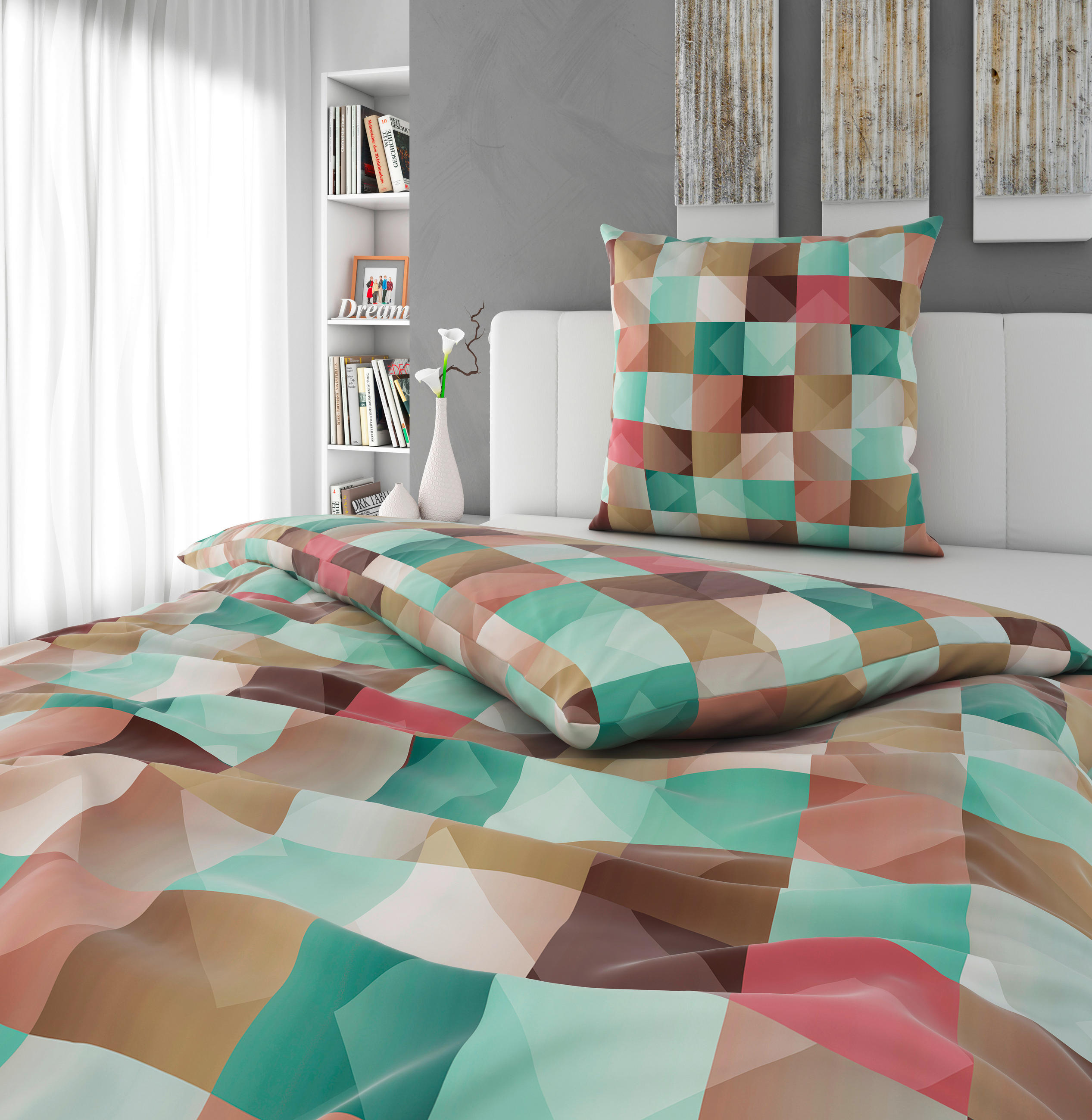 POVLEČENÍ, satén, zelená, 135/200 cm - zelená, Konvenční, textil (135/200cm) - Novel