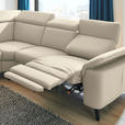 ECKSOFA in Echtleder Creme  - Creme/Schwarz, Design, Leder/Metall (239/289cm) - Cantus