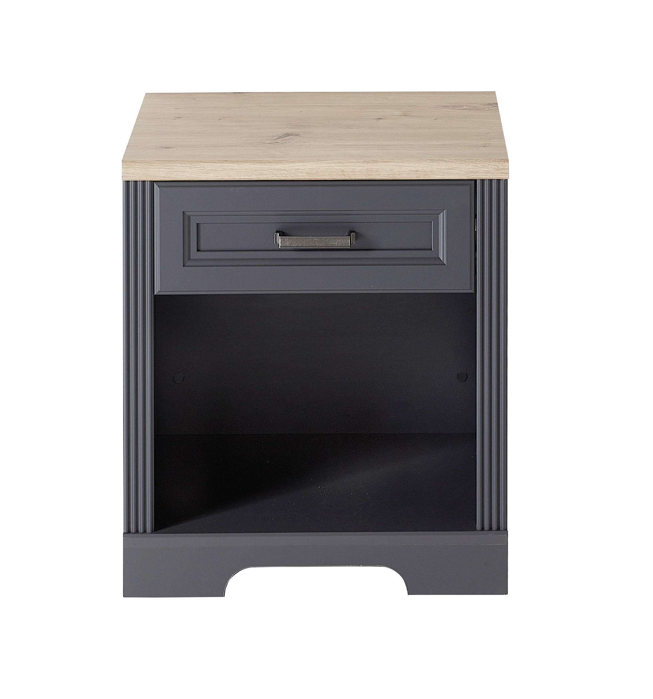 Rollbox  54/62/39 cm  - grafit/stejar Artisan, Romantik / Landhaus, metal/material pe bază de lemn (54/62/39cm) - Landscape