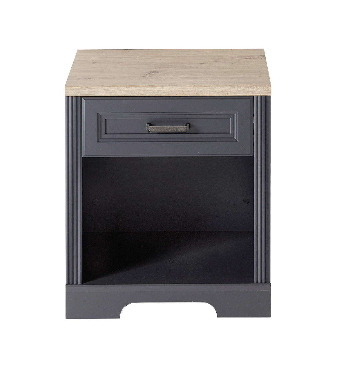 Rollbox  54/62/39 cm  - grafit/stejar Artisan, Romantik / Landhaus, metal/material pe bază de lemn (54/62/39cm) - Landscape