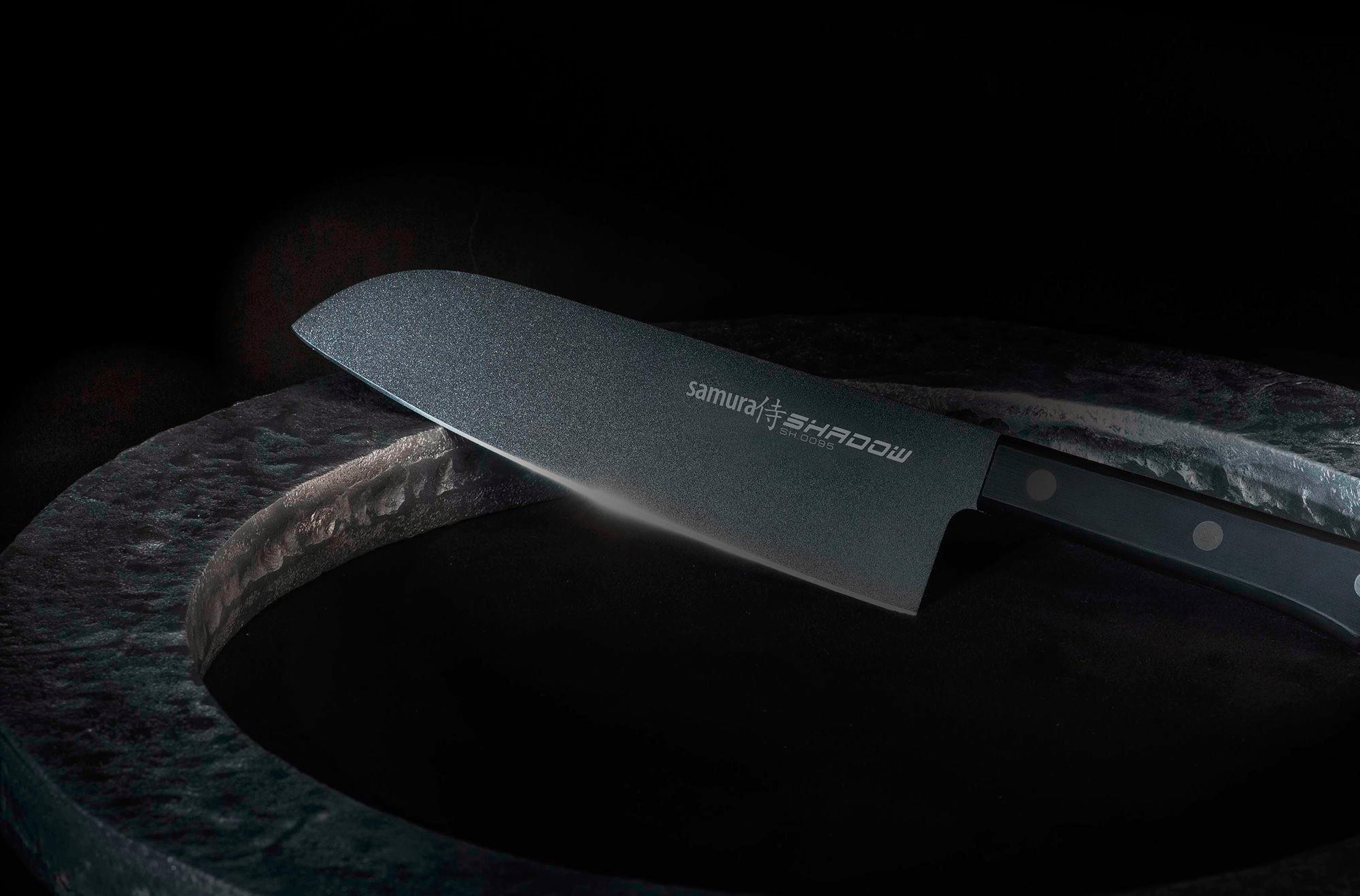 NOŽ SANTOKU  SHADOW        29,5 cm    nerjaveče jeklo - črna, Basics, kovina/umetna masa (29,5cm) - Samura